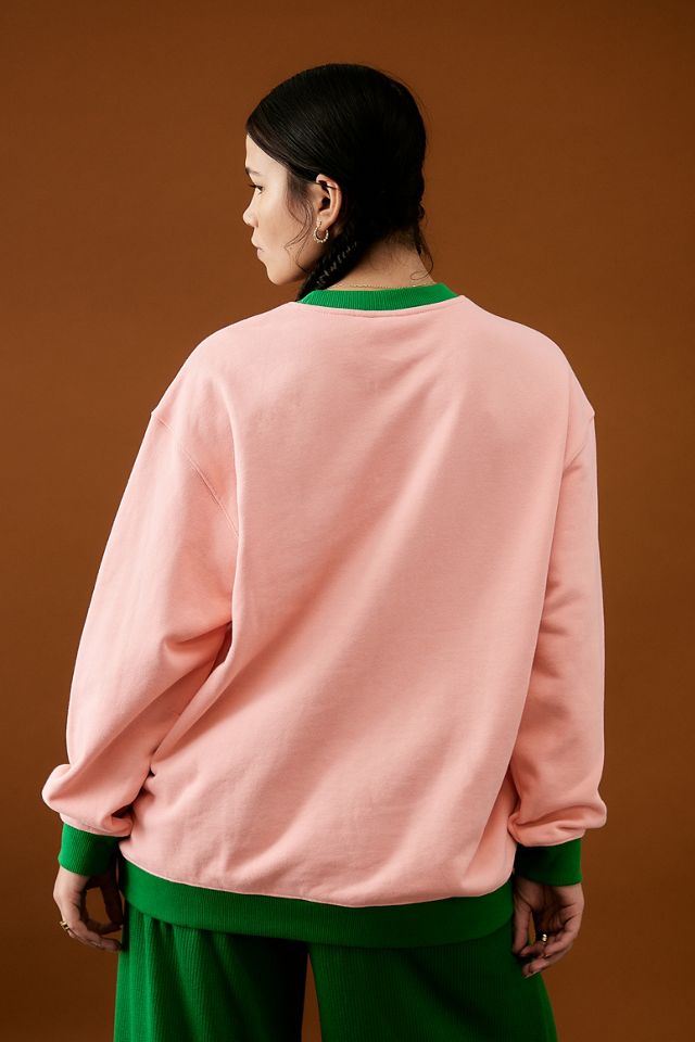 adidas House Of Originals Pink & Green Oversized Sweatshirt  #3