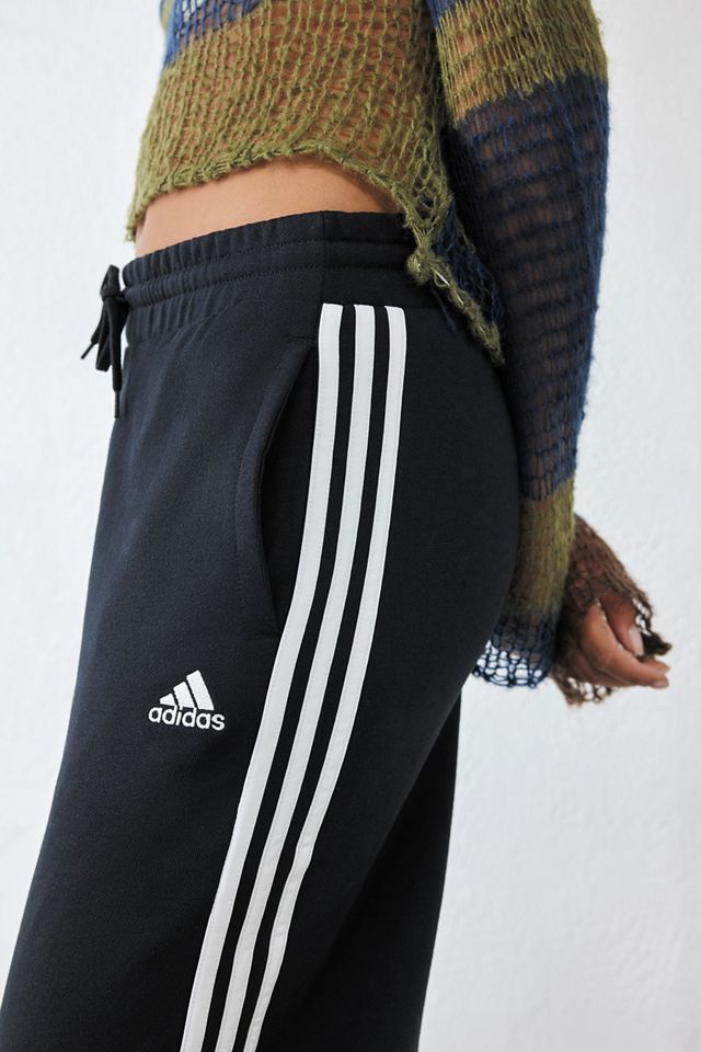 adidas Pantalones de chándal de pierna ancha negros de 3 rayas #2