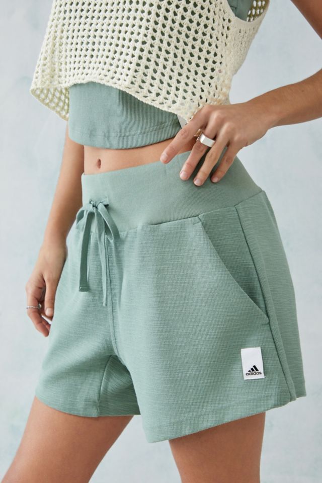 adidas Lounge Rib Booty Shorts - Green