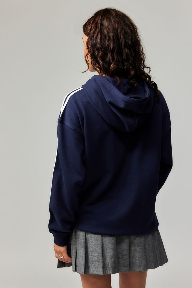 adidas Felpa con Cappuccio e Zip Navy con 3 Strisce #3