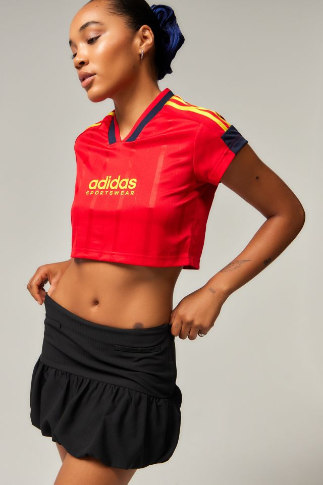 adidas Red Tiro Crop T Shirt