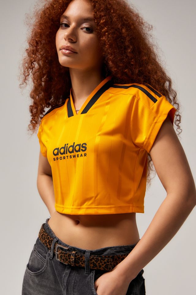 adidas Orange Tiro Crop T Shirt