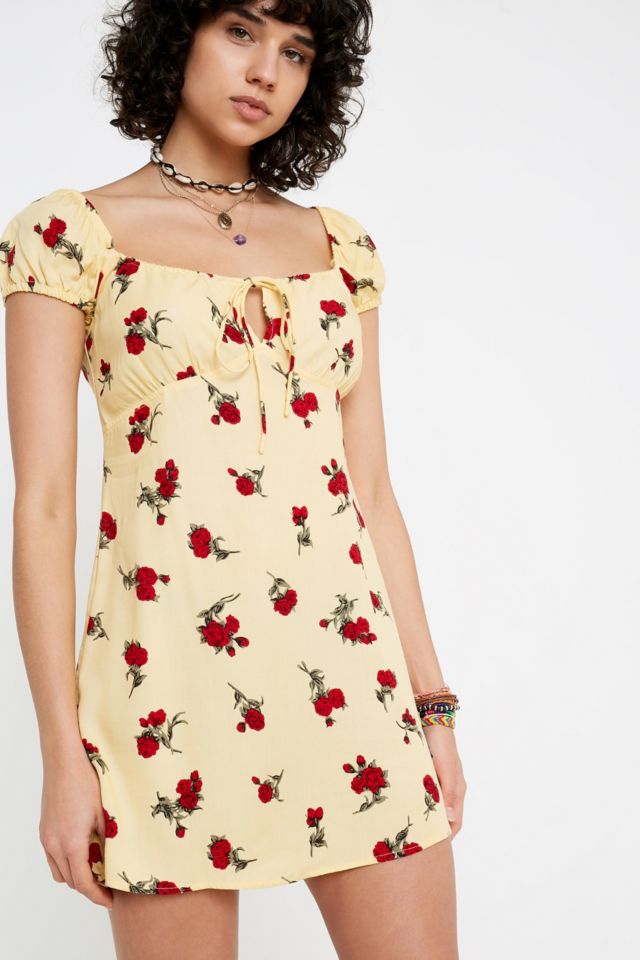 Motel Gaval Floral Mini Dress Urban Outfitters UK