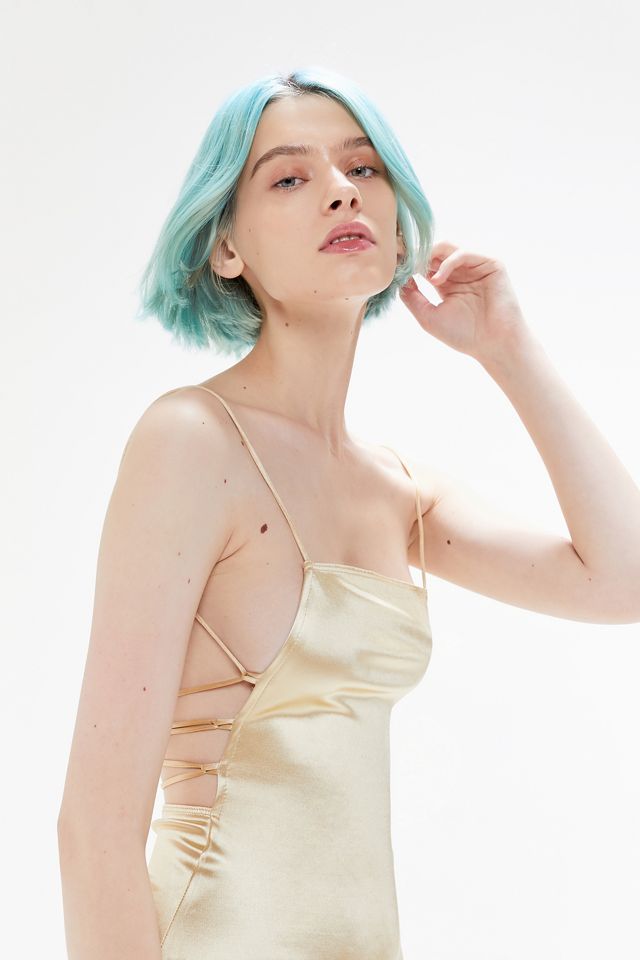Motel Kozue Satin Tie-Back Mini Dress Urban Outfitters UK