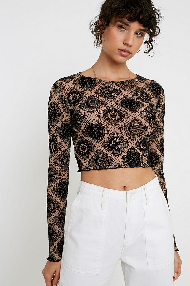 Motel Bonver Celestial Long-Sleeve Top | Urban Outfitters UK