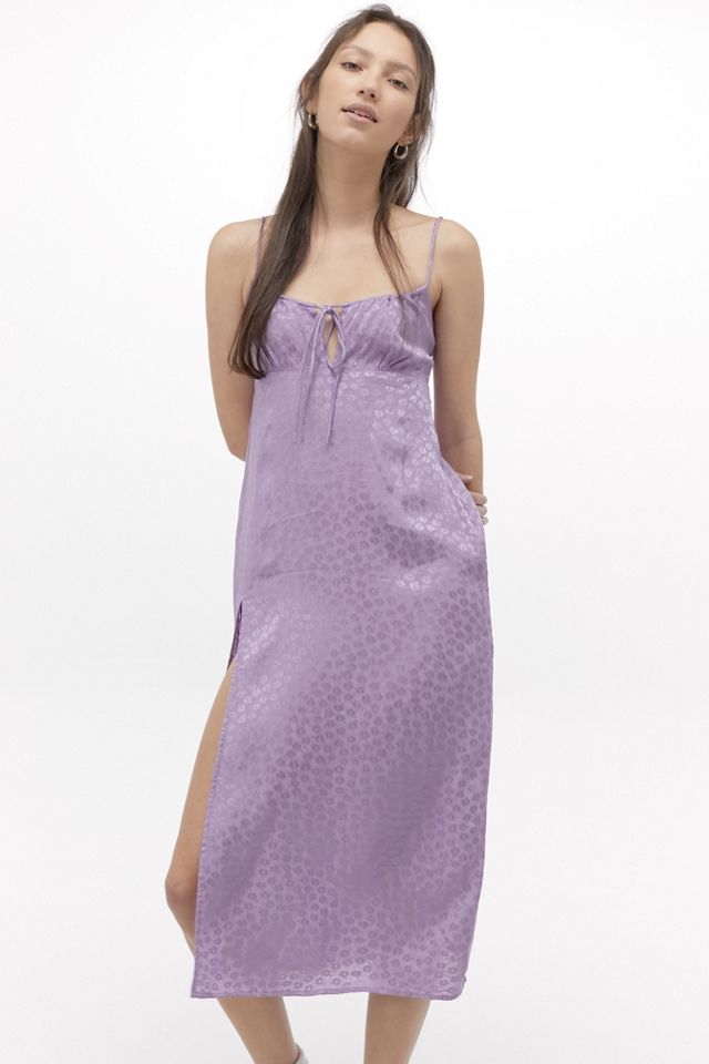 motel cypress midi dress Strappy Purple and White floral Midi Dress
