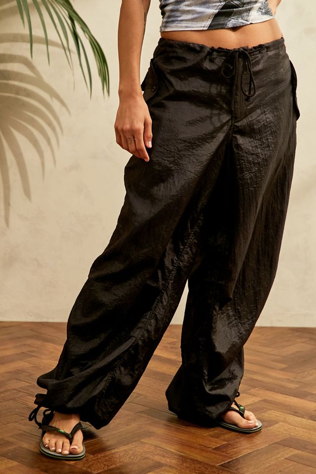 Motel Black Chute Pants Urban Outfitters UK
