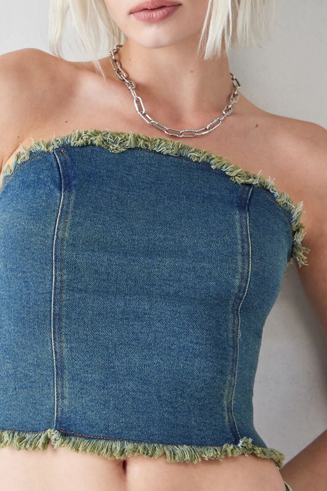 Motel Omas Denim Bandeau Top #3