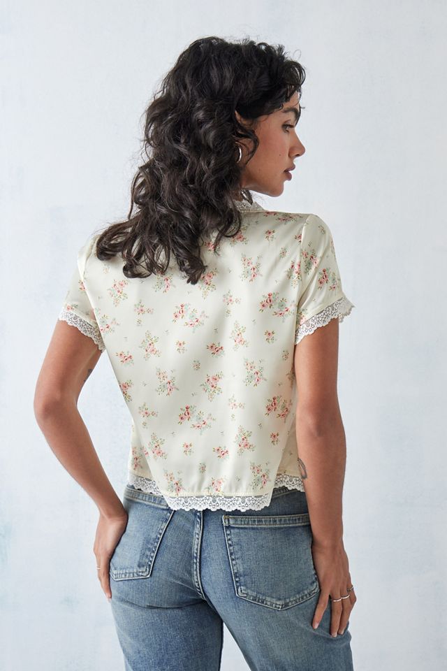 Motel Top Vintage Rose Selene Tie-Front #3