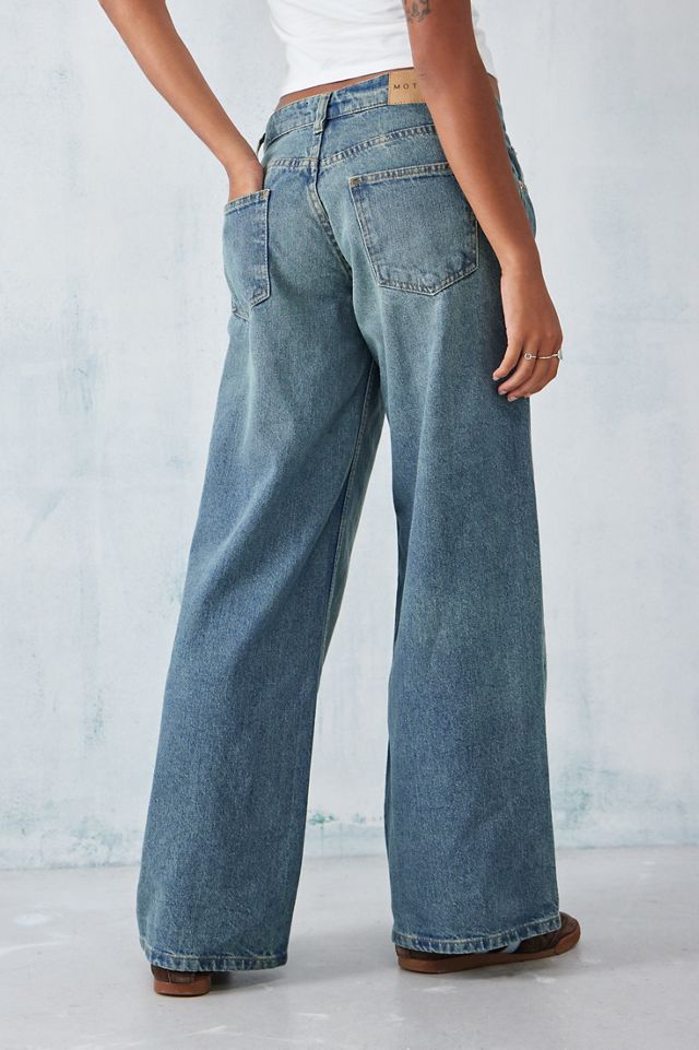 Motel Light Wash Extra-Wide Low Rise Jeans  #2