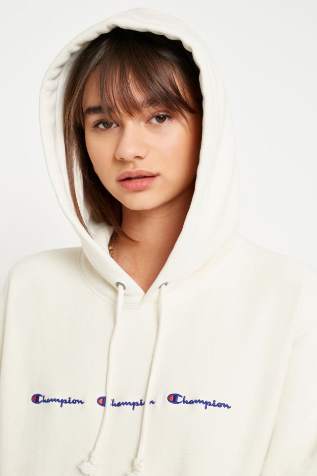 Champion Cream Logo Hoodie
