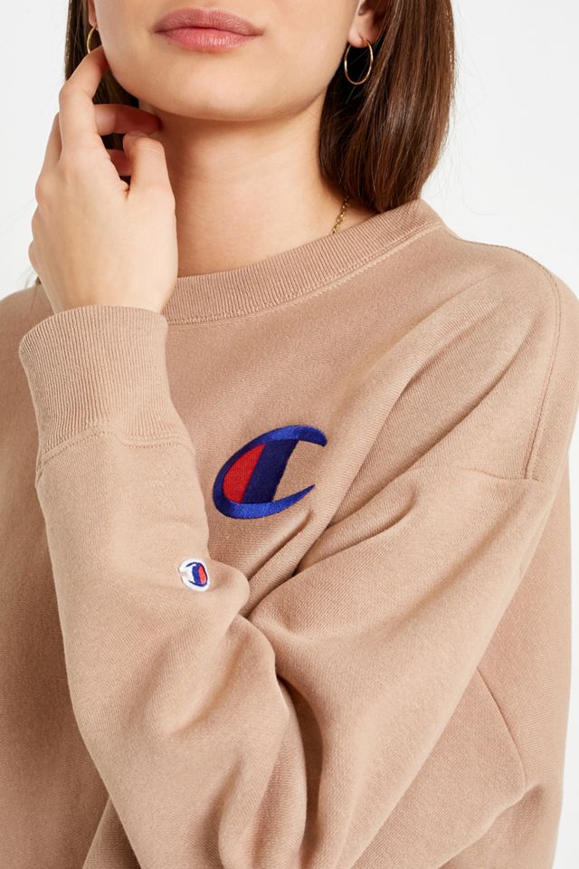 Champion Light Brown Crewneck Sweatshirt Champion Reverse Weave