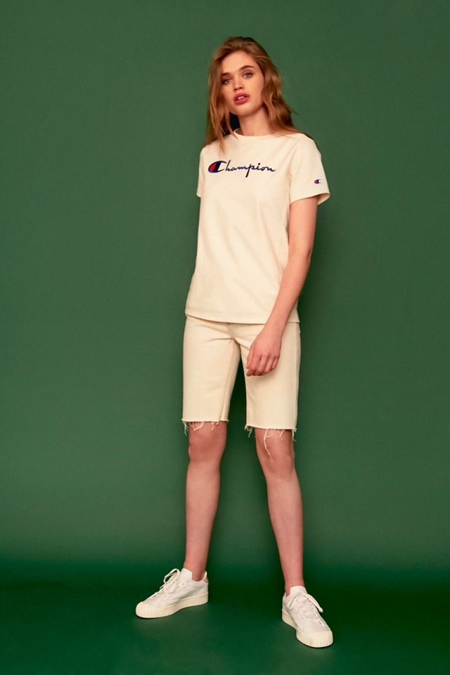 Champion Large Script Ecru T-Shirt #1