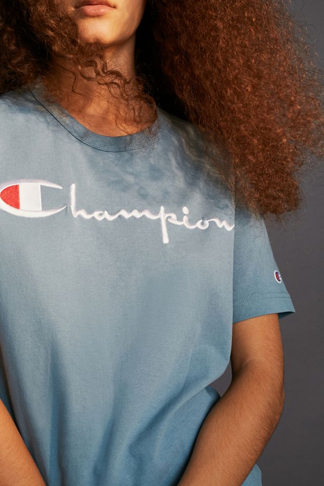 Champion Script Logo T-Shirt Blu #1