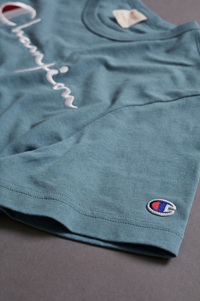 Champion Script Logo T-Shirt Blu #5