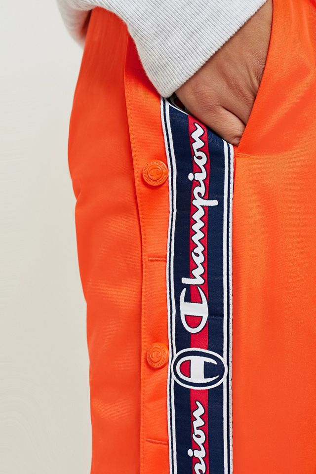 Champion Orange Logo Taped Popper Track Pants #5