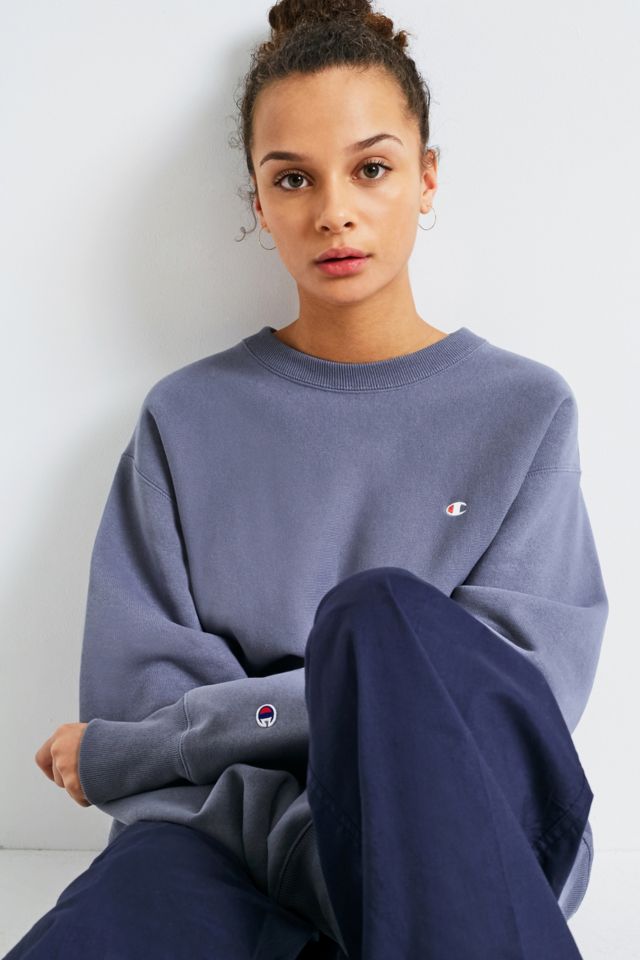 Champion X UO Blue Reverse Weave Crew Neck Sweatshirt