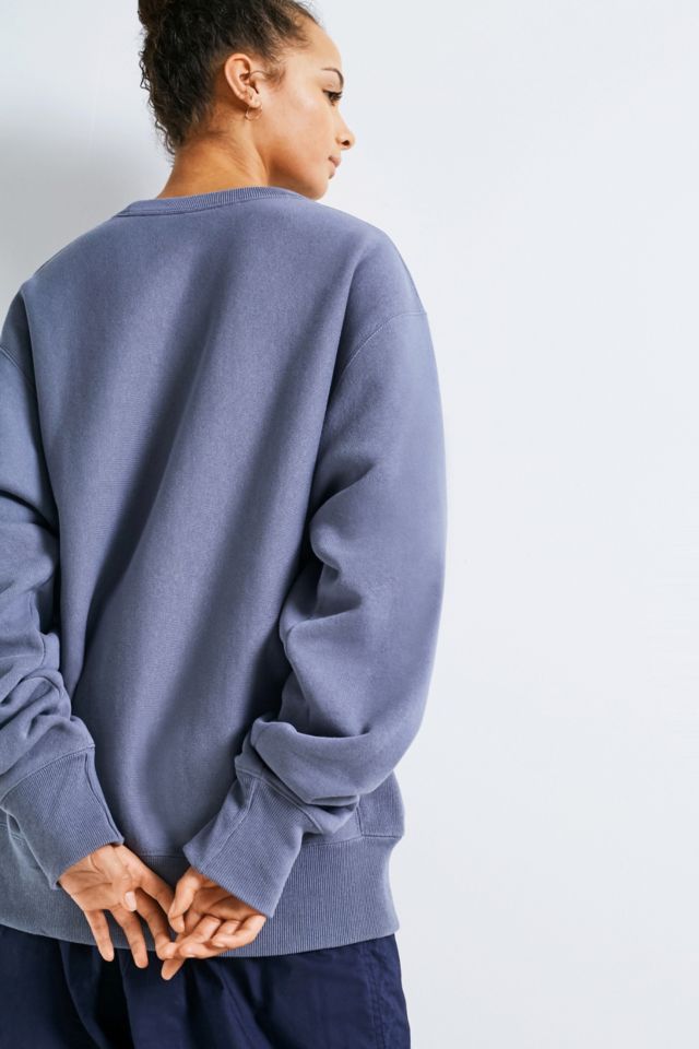 Champion x uo store blue crew neck sweatshirt