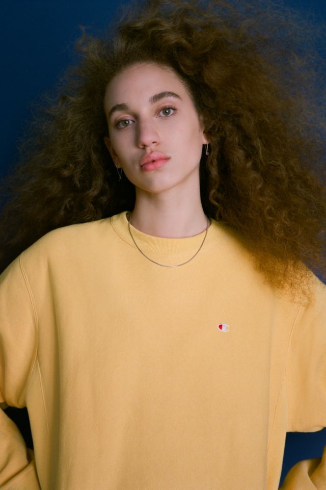 Yellow champion hoodie hot sale urban outfitters