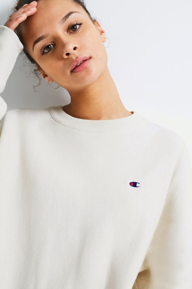 Champion X UO Cream Reverse Weave Crew Neck Sweatshirt