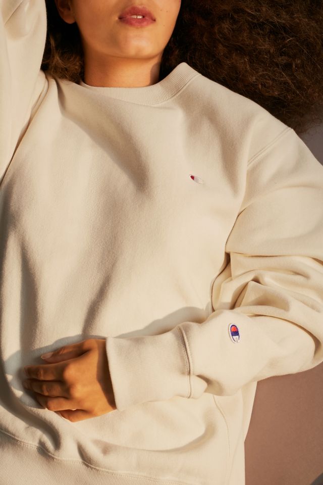 Champion cream store crewneck sweatshirt