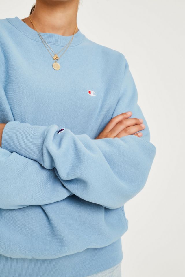 Baby blue champion crewneck sweatshirt online