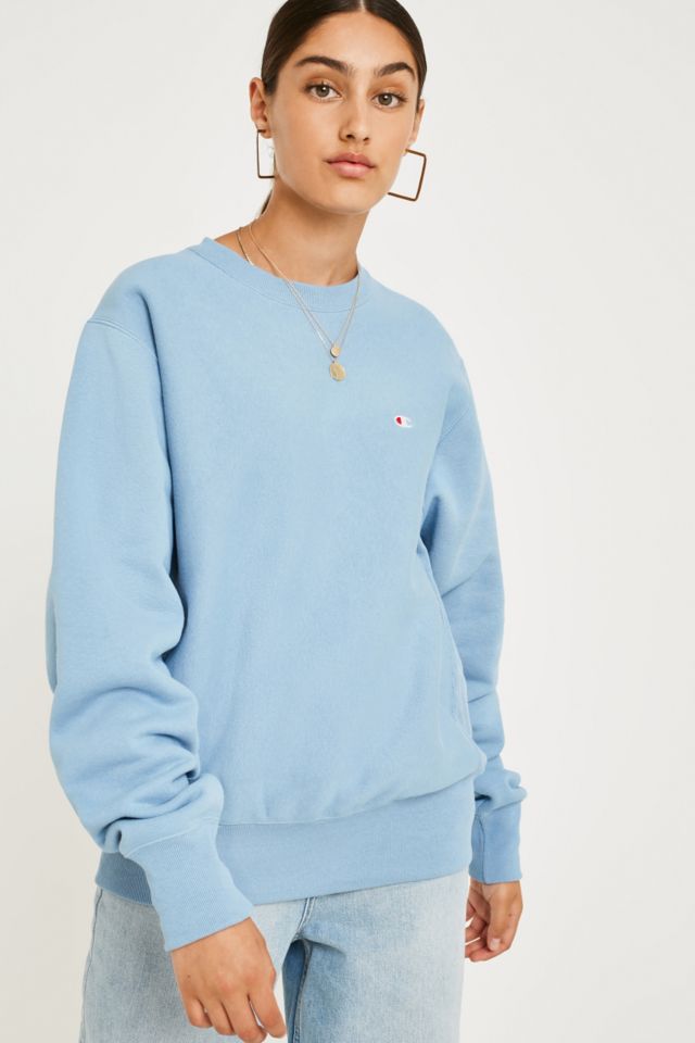 Champion x uo store blue crew neck sweatshirt