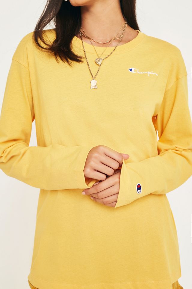 Champion Yellow Logo Script Long-Sleeve T-Shirt #2