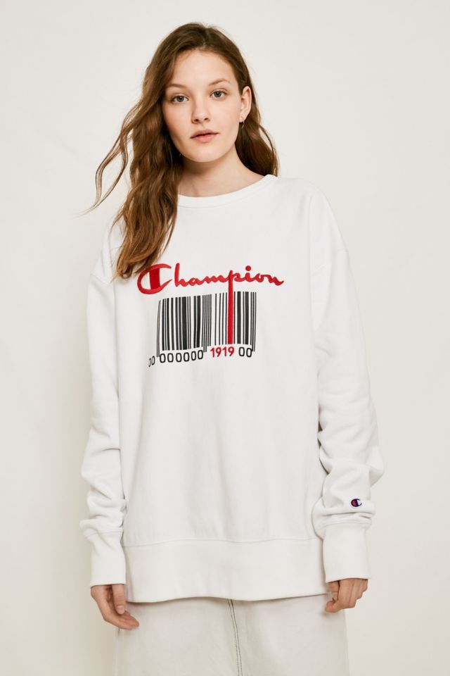 Champion store barcode sweatshirt