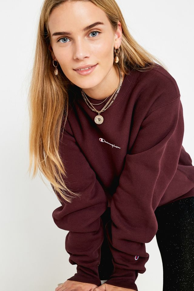 Champion - Sweatshirt ras du cou à logo Script aubergine  #3