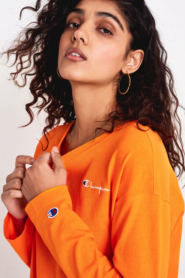 Champion Script Logo Camiseta naranja de manga larga #1