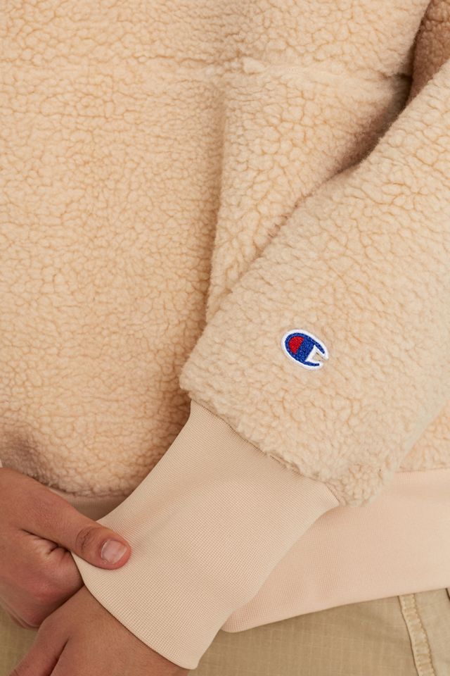 Champion Sherpa Script Logo Ecru Crew Neck Sweatshirt #3