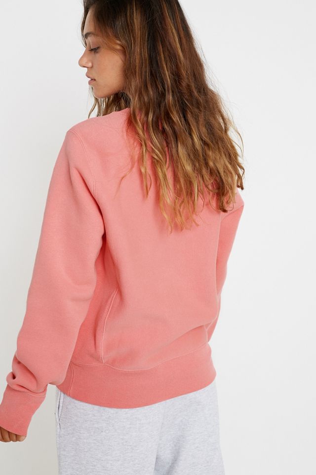 Champion/UO Exclusive – Sweatshirt mit Rundhalsausschnitt und dreifachem Schriftzug in Rosa #3