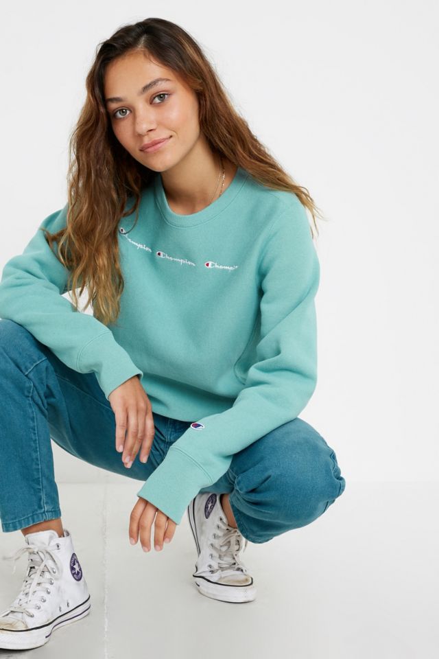 Turquoise on sale champion crewneck