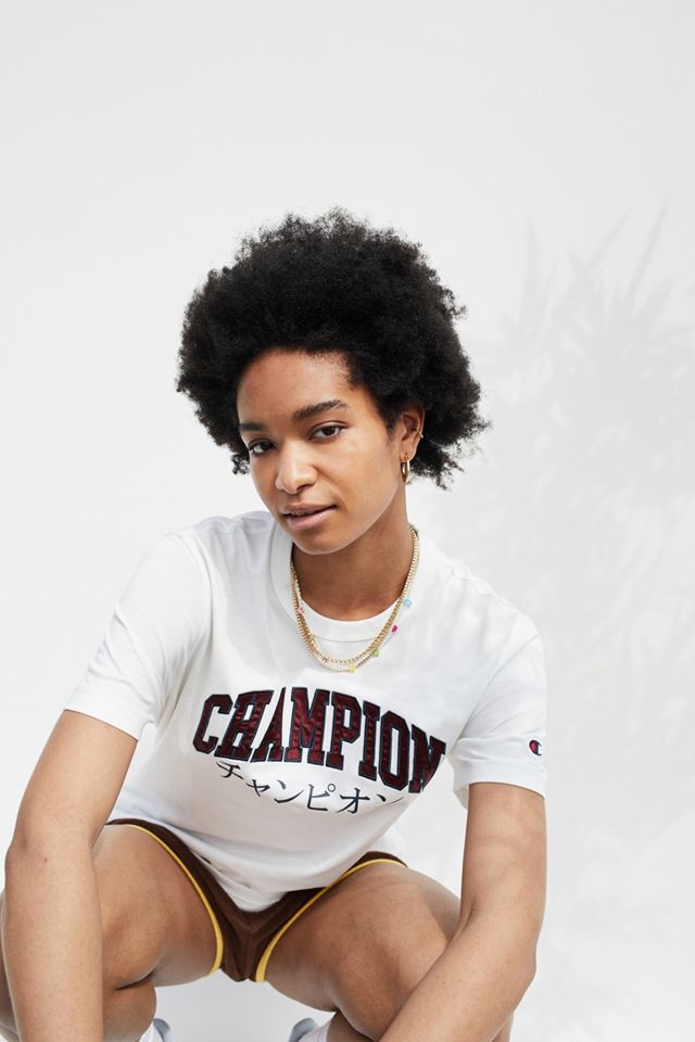 T-shirt esclusiva Ecru Collegiate Logo Ecru UO #1