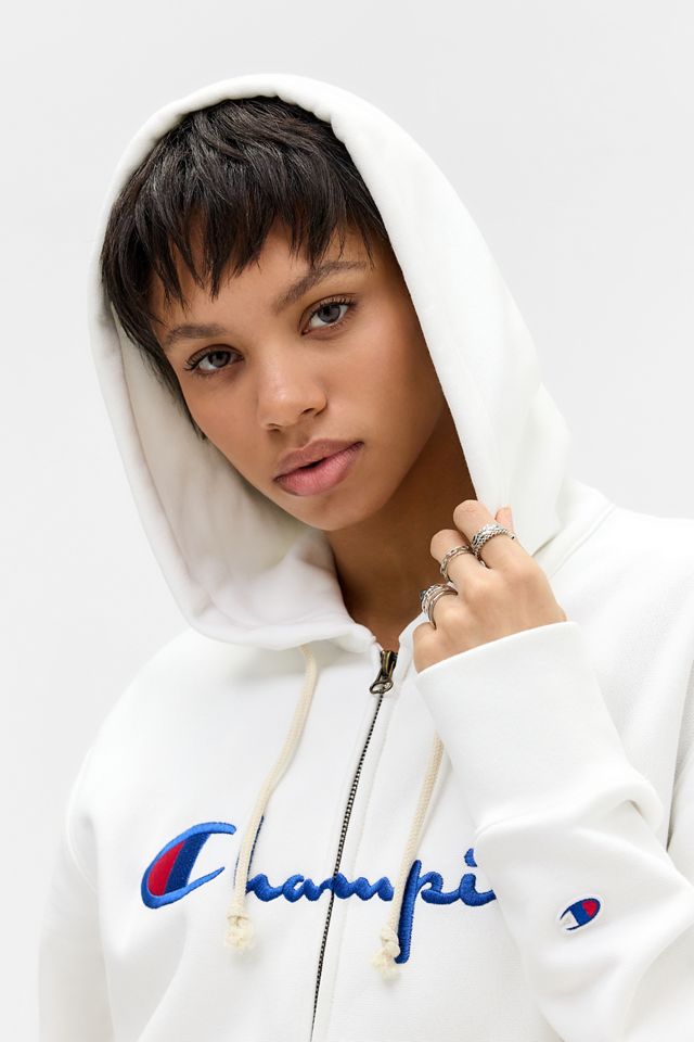 Sudadera con Capucha Blanca con Cremallera Champion #2