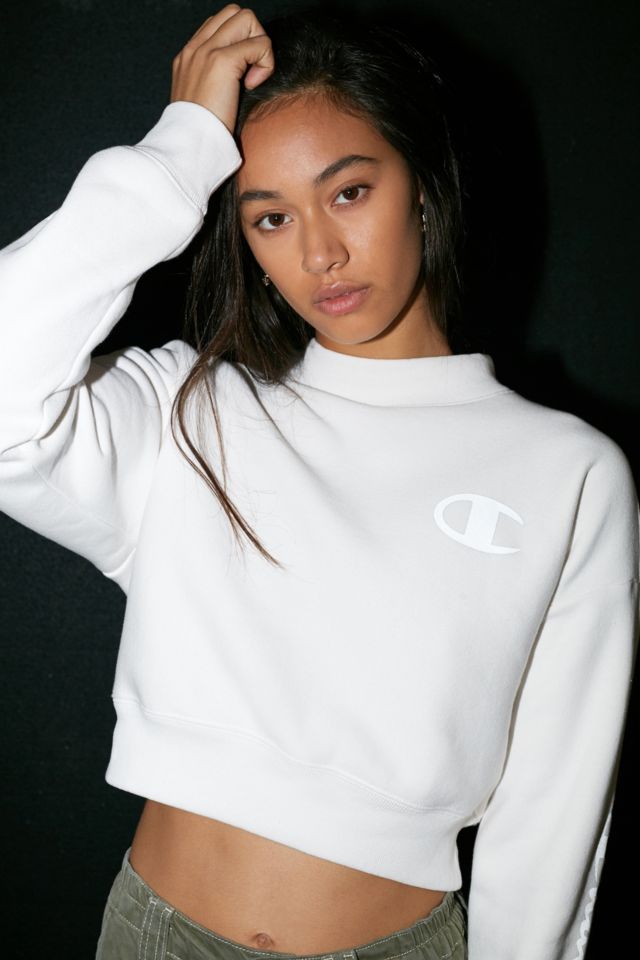 Champion cropped sweatshirt white hotsell