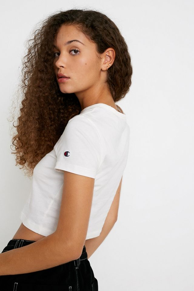 Champion UO Exclusive Reflective Triple Script Logo White Baby T-Shirt #5