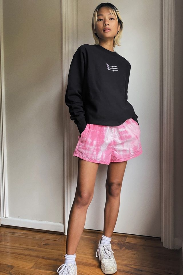 Champion UO Exclusive Triple Script Logo Black Crew Neck Sweatshirt #3