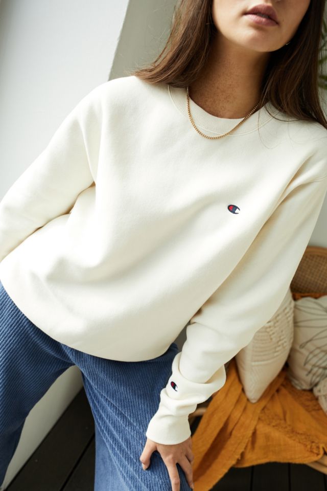 Beige hot sale champion sweatshirt