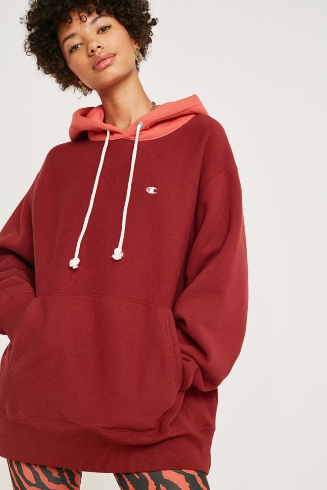 Champion X UO Red Contrast Hoodie