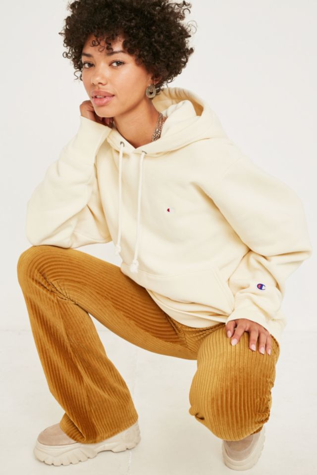 Champion x uo store ecru pullover hoodie