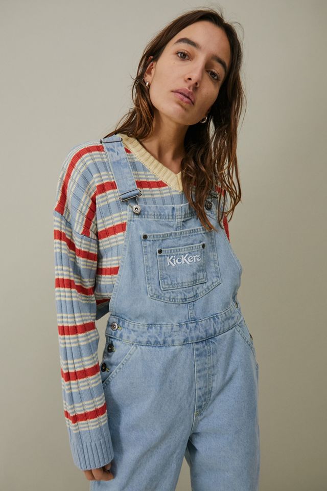 Kickers Light Wash Denim Dungarees #1