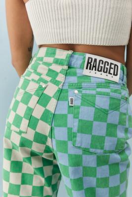 green checkered jeans