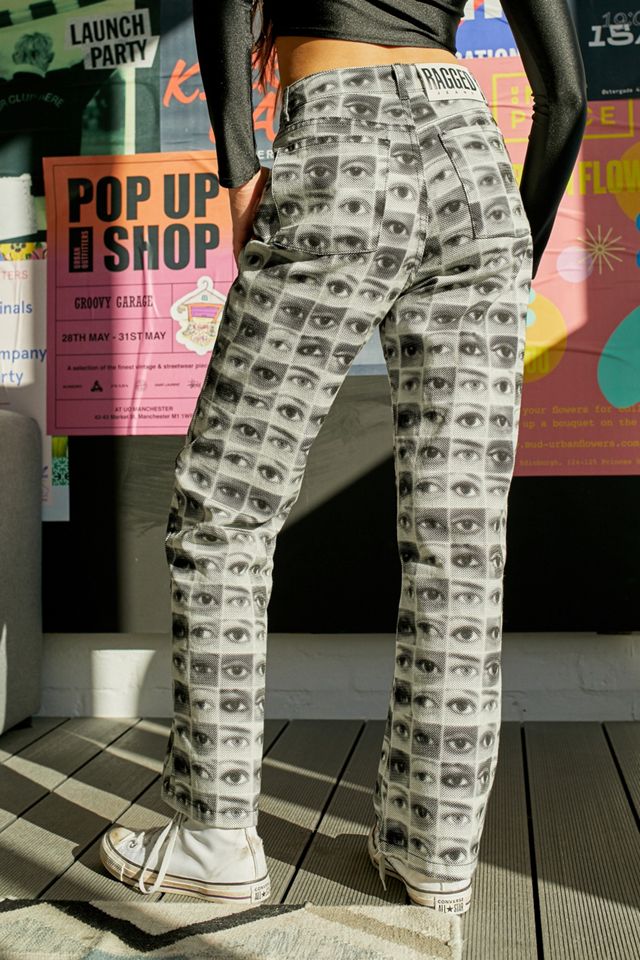 The Ragged Priest Knowledge Eye Print Jeans #2