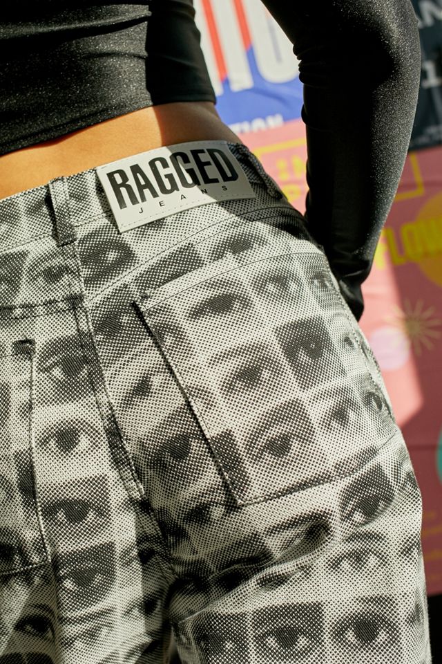 The Ragged Priest Knowledge Eye Print Jeans #3