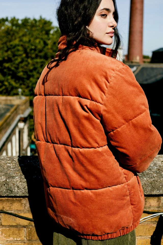 Kickers Orange Corduroy Puffer Jacket