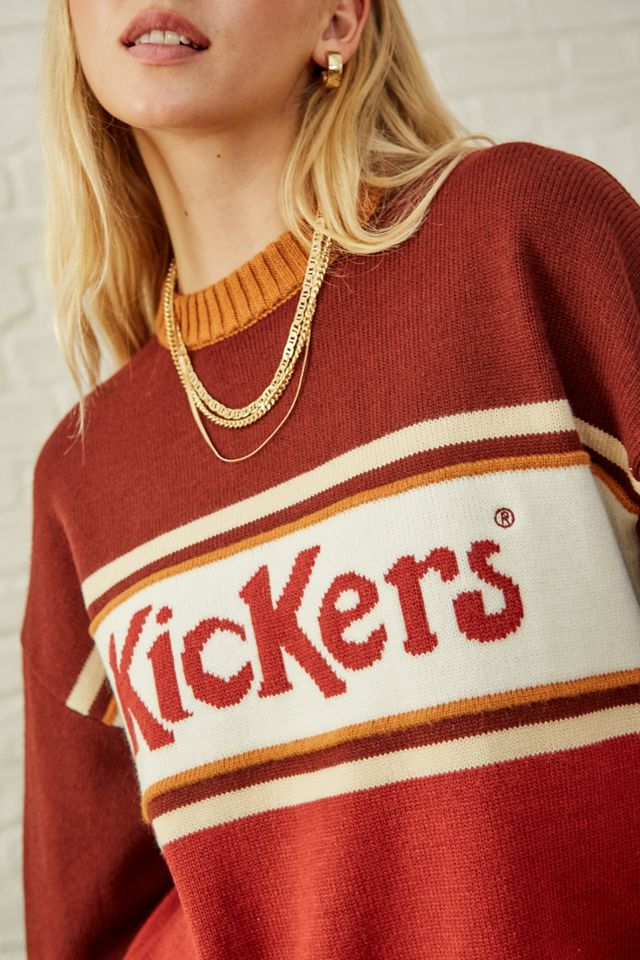 Kickers UO Esclusivo maglione in maglia rosso a blocchi di colore #2