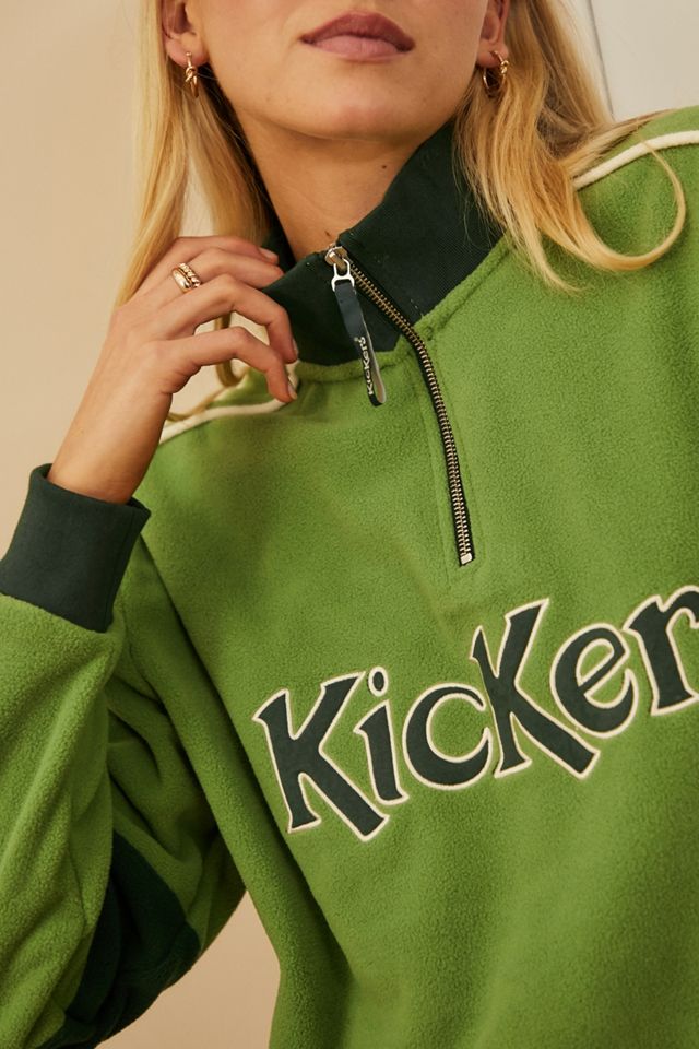 Kickers Quarter-Zip Green Sweater | Urban Outfitters UK
