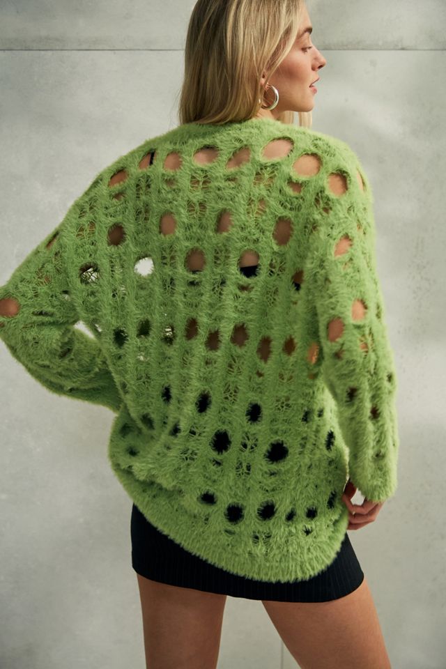 The Ragged Priest – Löcheriger Strickpullover in Grün #3